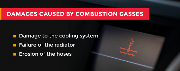Damages caused by combustion gasses